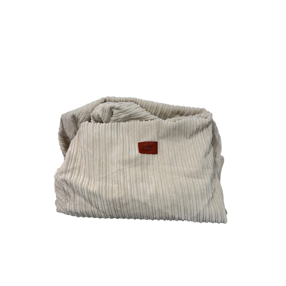 CordaRoys Queen Terry Corduroy Bean Bag Cover Ecru Off White soft